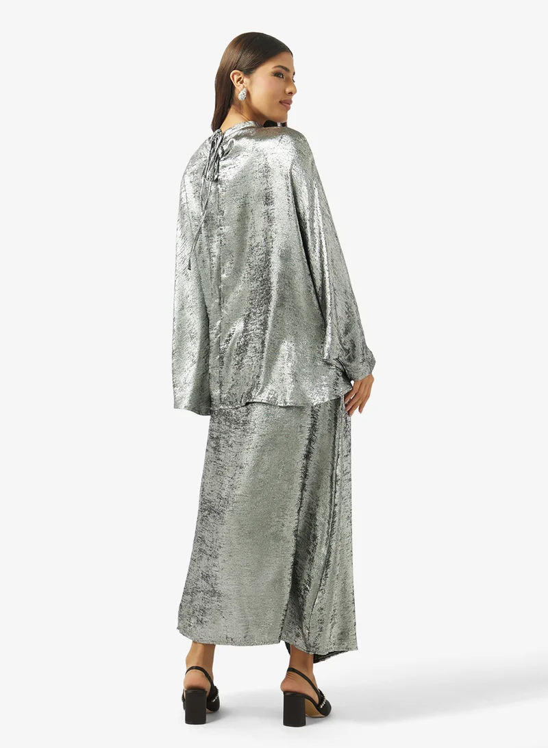 خزانة Draped Tie Up Dress